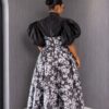 Premium Black & White Floral Dress - Wholesale Fashion
