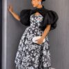 Premium Black & White Floral Dress - Wholesale Fashion