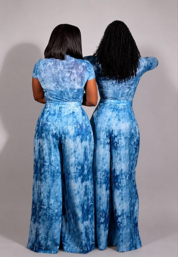 Premium Tie-Dye Two-Piece Set - Wholesale Blue Denim Collection