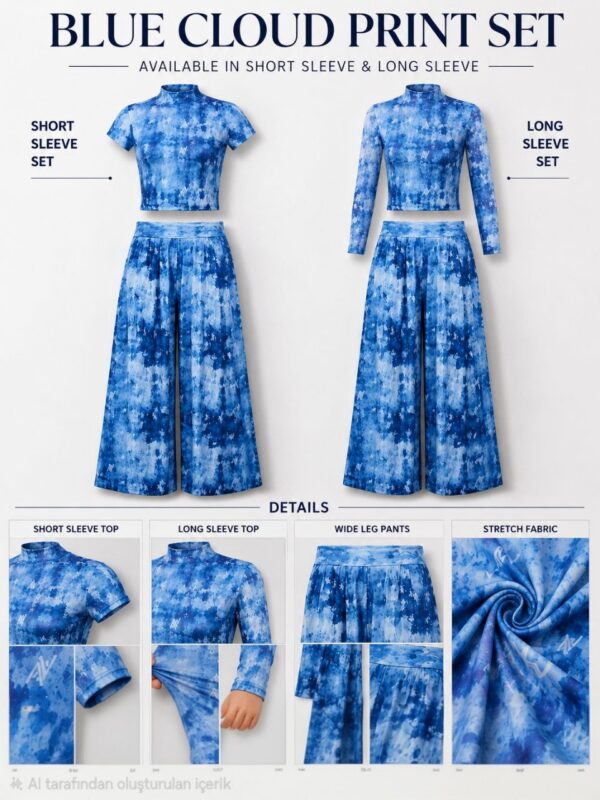 Premium Tie-Dye Two-Piece Set - Wholesale Blue Denim Collection