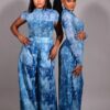 Premium Tie-Dye Two-Piece Set - Wholesale Blue Denim Collection