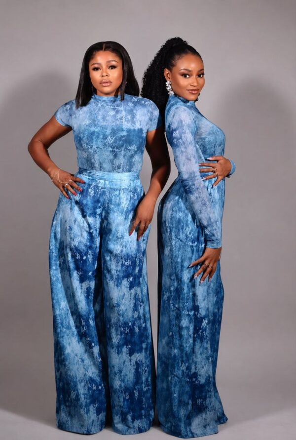 Premium Tie-Dye Two-Piece Set - Wholesale Blue Denim Collection