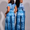 Premium Tie-Dye Two-Piece Set - Wholesale Blue Denim Collection