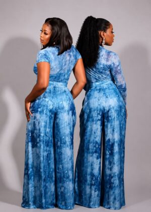 Premium Tie-Dye Two-Piece Set - Wholesale Blue Denim Collection