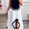 Asymmetric Midi Dress Black & White