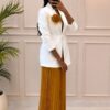 Premium Two-Piece Blazer & Pleated Skirt Set