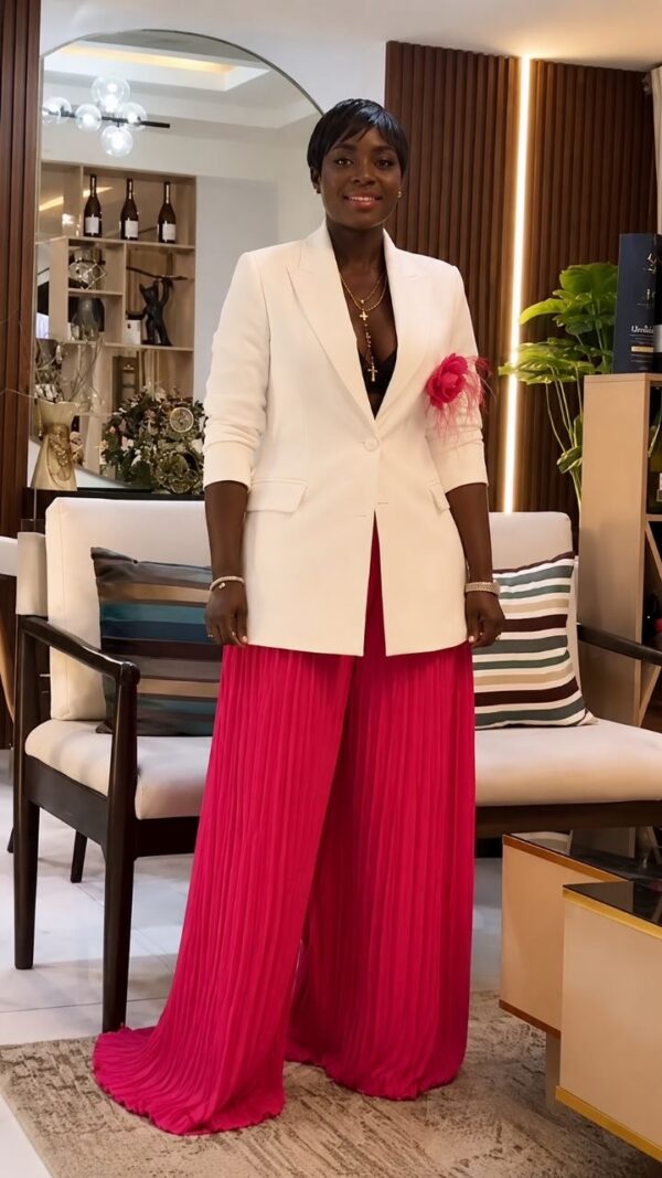 Premium Two-Piece Blazer & Pleated Skirt Set