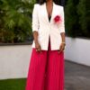 Premium Two-Piece Blazer & Pleated Skirt Set