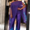 Purple Two-Piece Cape Set - Wholesale Fashion