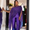 Purple Two-Piece Cape Set - Wholesale Fashion