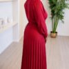 Premium Red Pleated Shirt Dress - Wholesale