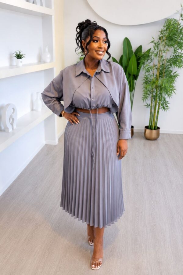 Premium Red Pleated Shirt Dress - Wholesale