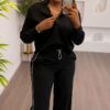 Premium Two-Piece Black & White Tracksuit Set