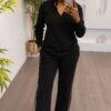 Premium Two-Piece Black & White Tracksuit Set