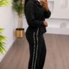 Premium Two-Piece Black & White Tracksuit Set