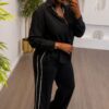 Premium Two-Piece Black & White Tracksuit Set