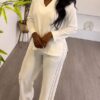 Premium Two-Piece Black & White Tracksuit Set