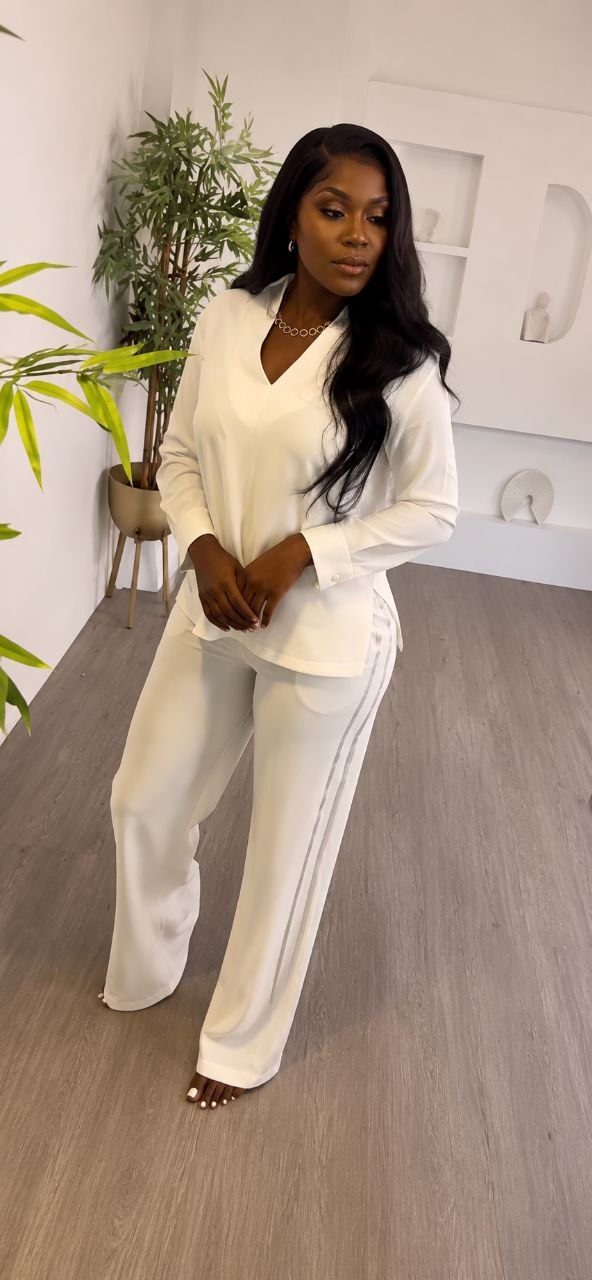 Premium Two-Piece Black & White Tracksuit Set