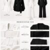 Premium Two-Piece Blazer Set - Elegant White & Black