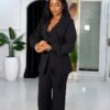 Premium Two-Piece Blazer Set - Elegant White & Black