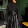 Premium Black Pleated Dress - Wholesale B2B