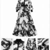 Black & White Abstract Print Dress - Wholesale