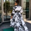 Black & White Abstract Print Dress - Wholesale