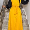 Navy Green Two-Piece Vest Dress Set