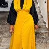 Navy Green Two-Piece Vest Dress Set