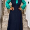 Navy Green Two-Piece Vest Dress Set