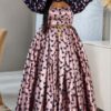 Luxe Elegance Puff Sleeve Satin Ball Gown Dress
