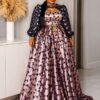 Luxe Elegance Puff Sleeve Satin Ball Gown Dress