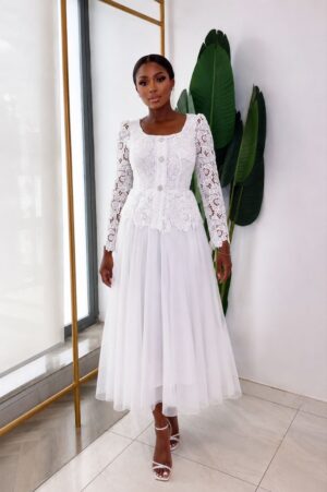 Premium White Lace Dress - Wholesale B2B