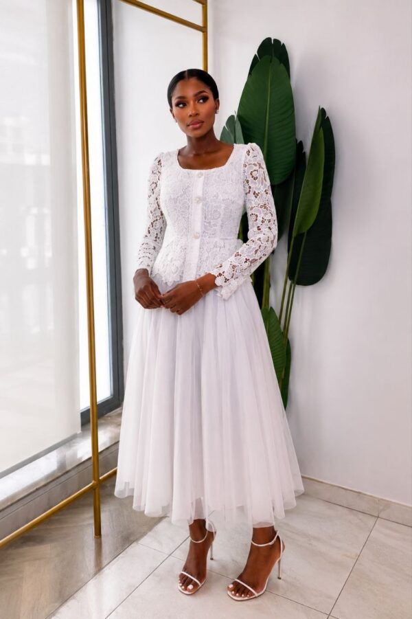 Premium White Lace Dress - Wholesale B2B