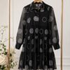 Elegant Color Block Shirt Dress