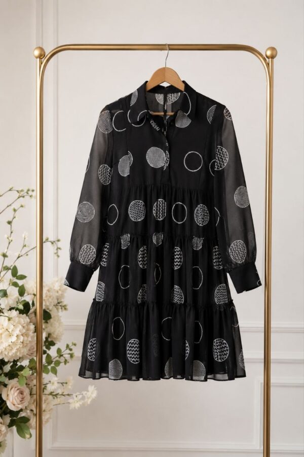 Elegant Color Block Shirt Dress