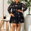 Elegant Color Block Shirt Dress