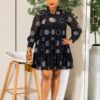 Elegant Color Block Shirt Dress