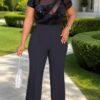 Elegant Color Block Shirt Dress