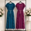 Elegant Color Block Shirt Dress