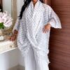 Elegant White Two-Piece Pleated Set