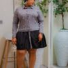 Elegant Color Block Shirt Dress