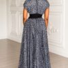 Leopard Elegance Maxi Dress - Premium Grey Pattern