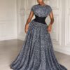 Leopard Elegance Maxi Dress - Premium Grey Pattern