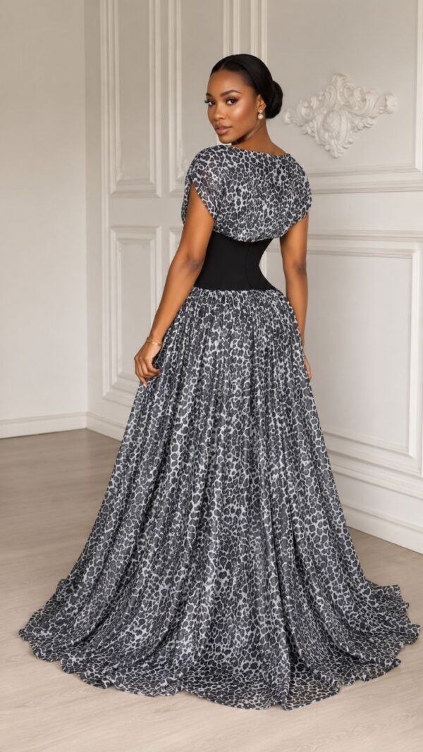 Leopard Print Maxi Dress with Belt - Wholesale