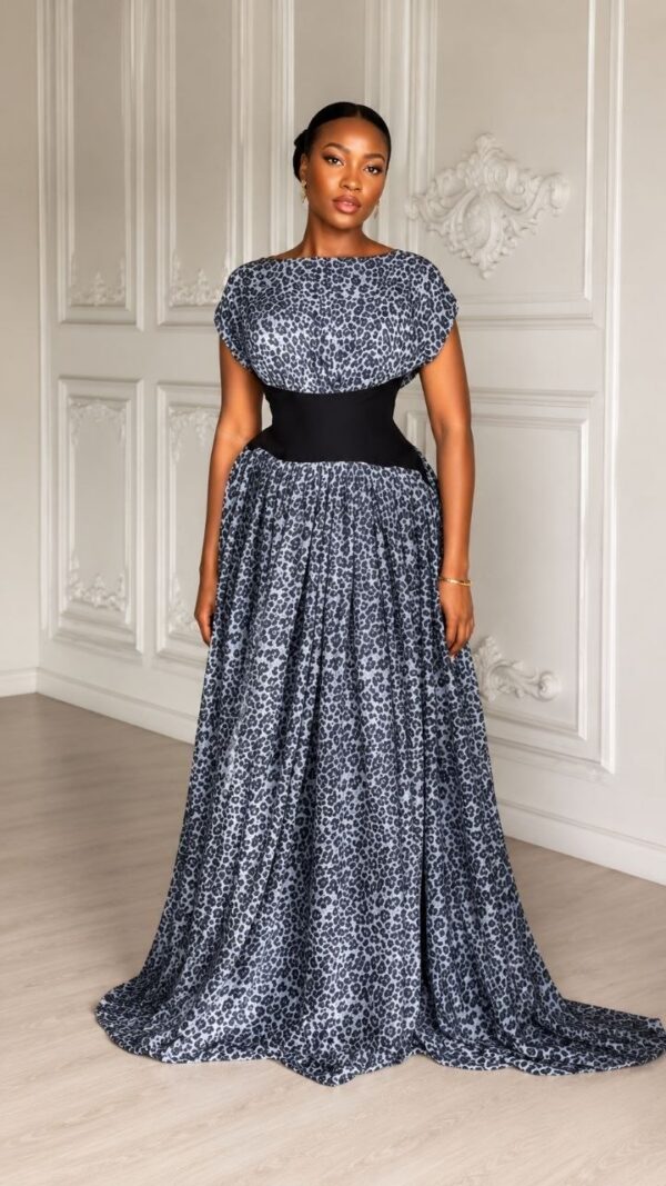 Leopard Print Maxi Dress with Belt - Wholesale