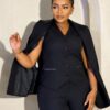 Premium Black Three-Piece Blazer Set