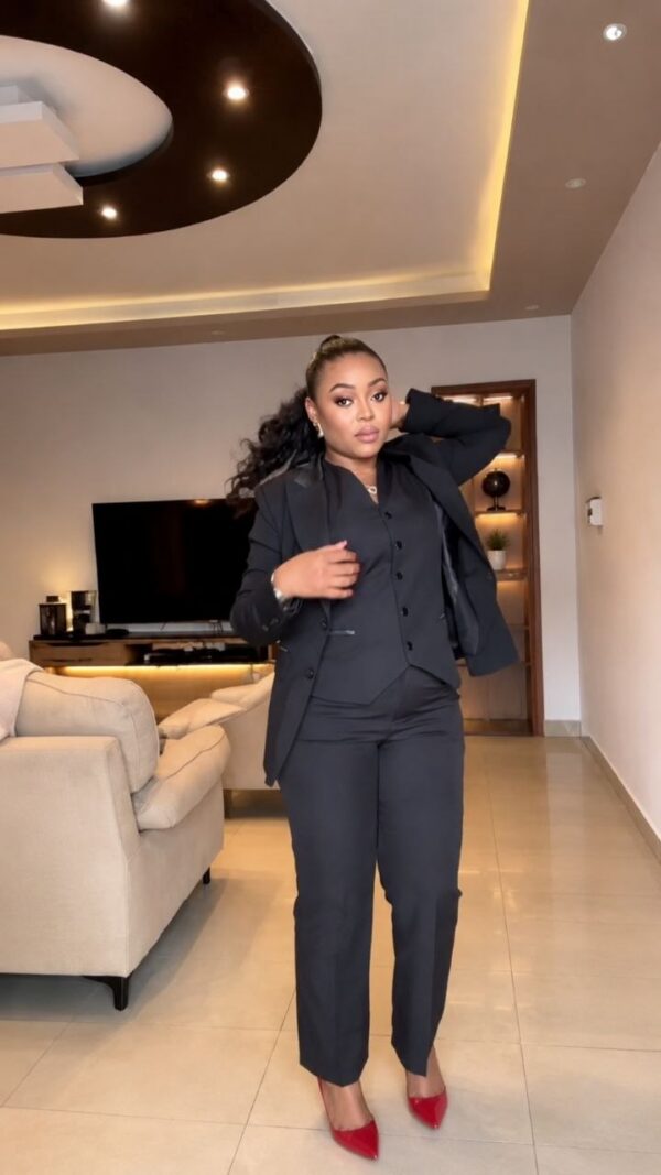 Premium Black Three-Piece Blazer Set