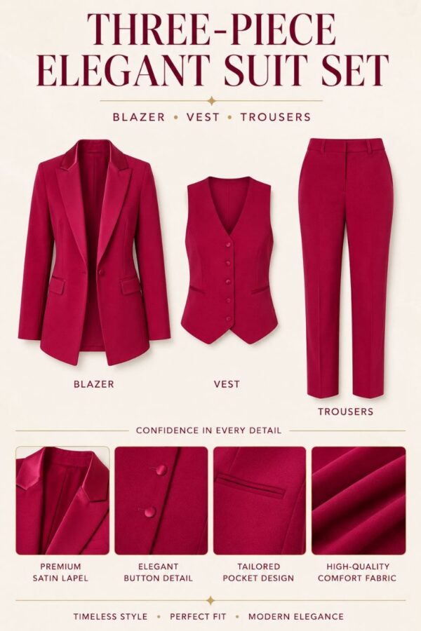 Premium Three-Piece Suit Set - Professional Business Attire