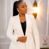 Premium Three-Piece White & Black Blazer Set